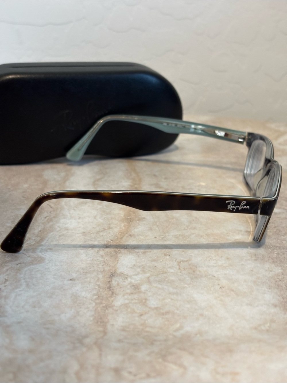 Ray-Ban RB 5150 Rectangle Eyeglasses in Dark Tortoise - Picture 3 of 8